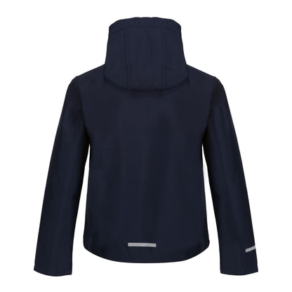 Navy-New Royal - Back - Regatta Professional Childrens-Kids 3 Layer Soft Shell Jacket