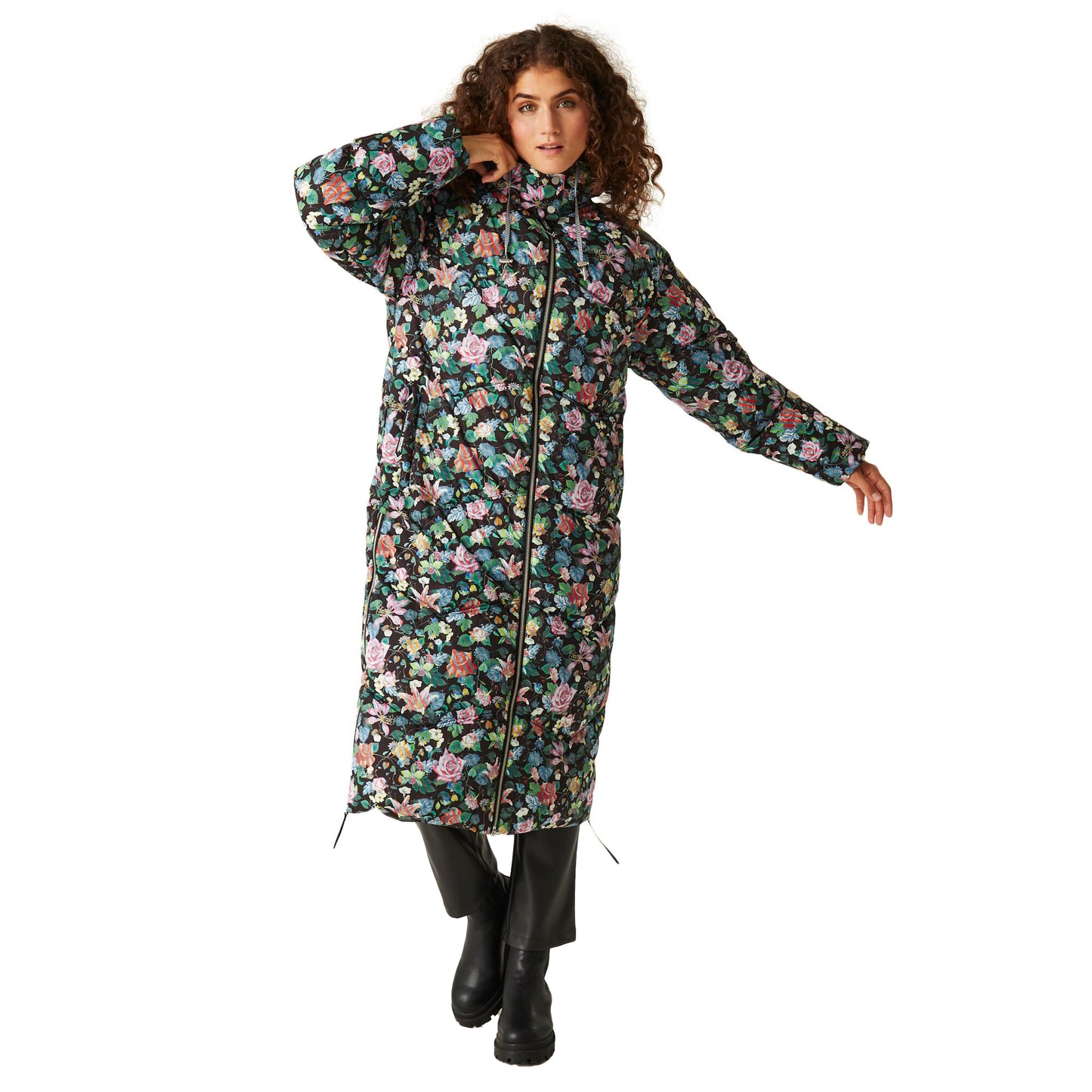 Multicoloured - Side - Regatta Womens-Ladies Christian Lacroix Milhaud Floral Longline Padded Jacket