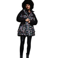 Black - Side - Regatta Womens-Ladies Christian Lacroix Cailar Floral Longline Waterproof Jacket
