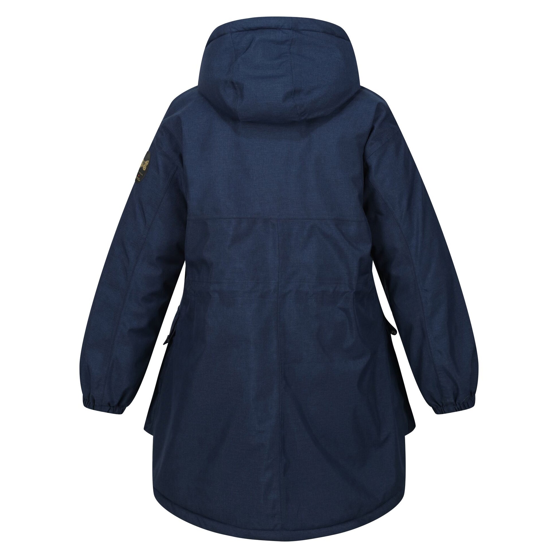 Navy Marl - Back - Regatta Womens-Ladies Christian Lacroix Cailar Logo Longline Waterproof Jacket