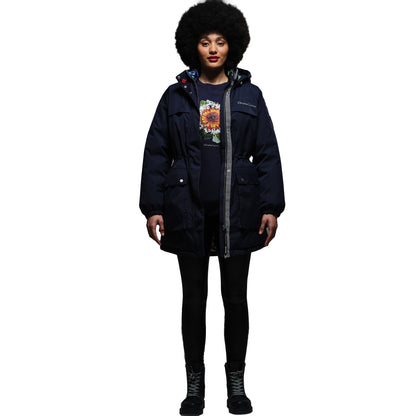 Navy Marl - Side - Regatta Womens-Ladies Christian Lacroix Cailar Logo Longline Waterproof Jacket
