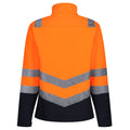 Orange-Navy - Back - Regatta Professional Mens Hi-Vis 2 Layer Soft Shell Jacket