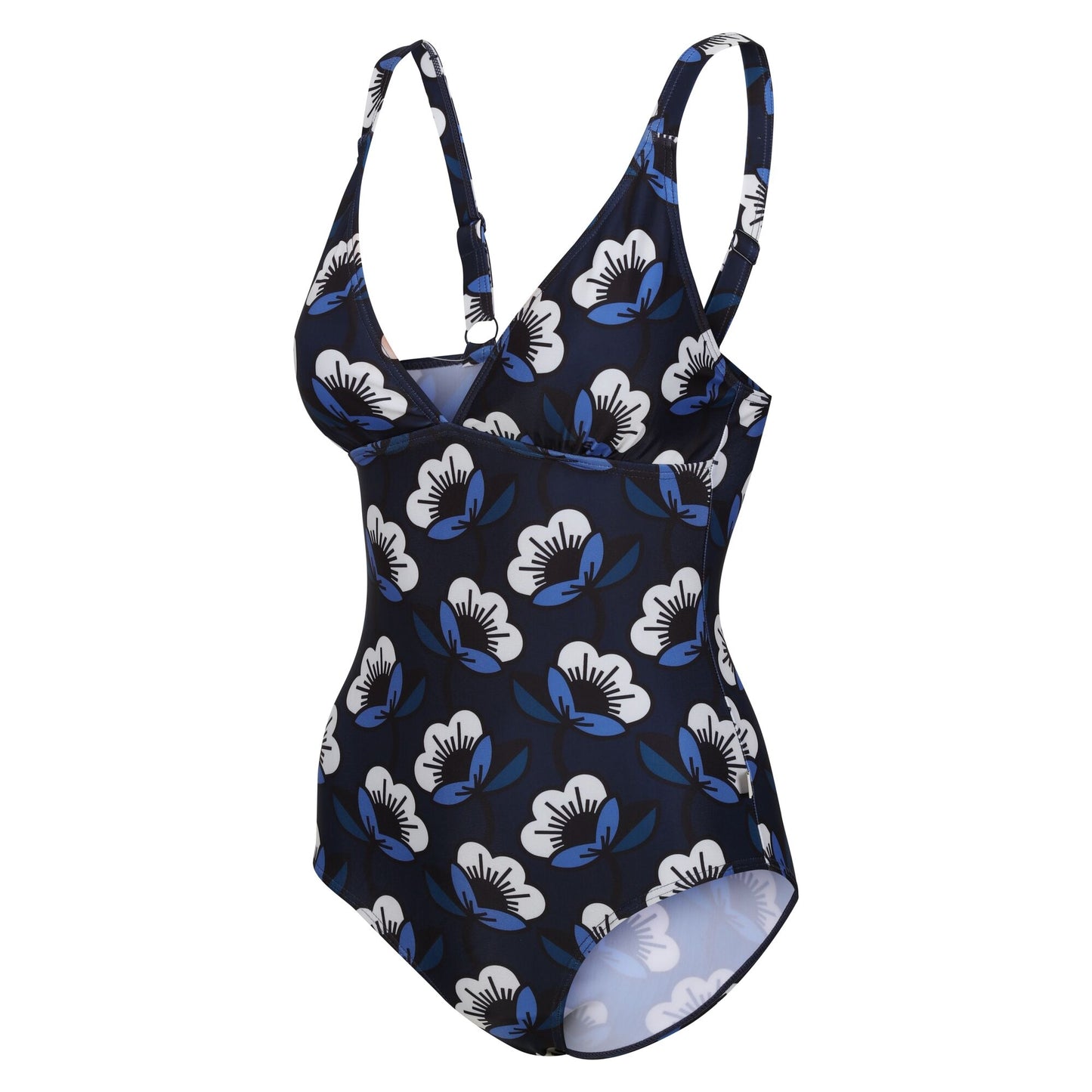 Navy - Side - Regatta Womens-Ladies Orla Kiely Passion Flower One Piece Swimsuit