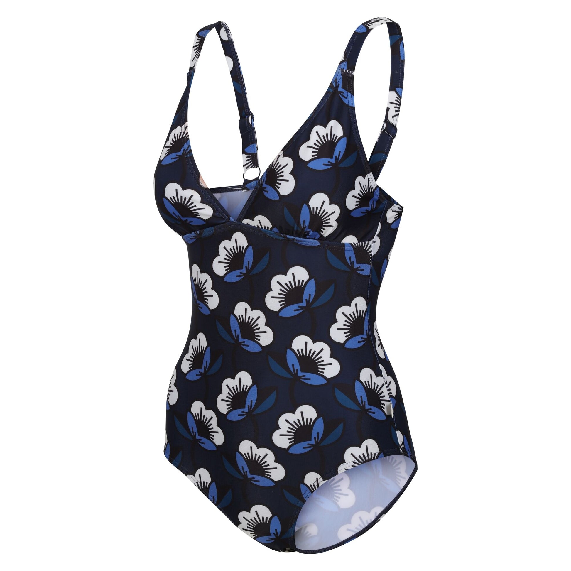 Navy - Side - Regatta Womens-Ladies Orla Kiely Passion Flower One Piece Swimsuit