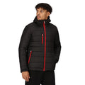 Black-Classic Red - Side - Regatta Mens Navigate Thermal Padded Jacket