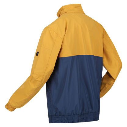 Gold Straw-Dark Denim - Lifestyle - Regatta Mens Shorebay Colour Block Waterproof Jacket