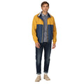 Gold Straw-Dark Denim - Pack Shot - Regatta Mens Shorebay Colour Block Waterproof Jacket