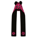 Pure Pink-Black - Front - Dare 2B Childrens-Kids Snowplay Leopard Print 3 in 1 Hat Scarf