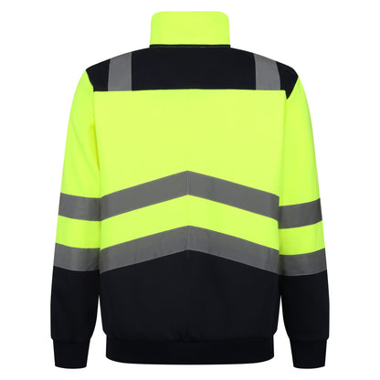 Yellow-Navy - Back - Regatta Professional Mens Hi-Vis Quarter Zip Top