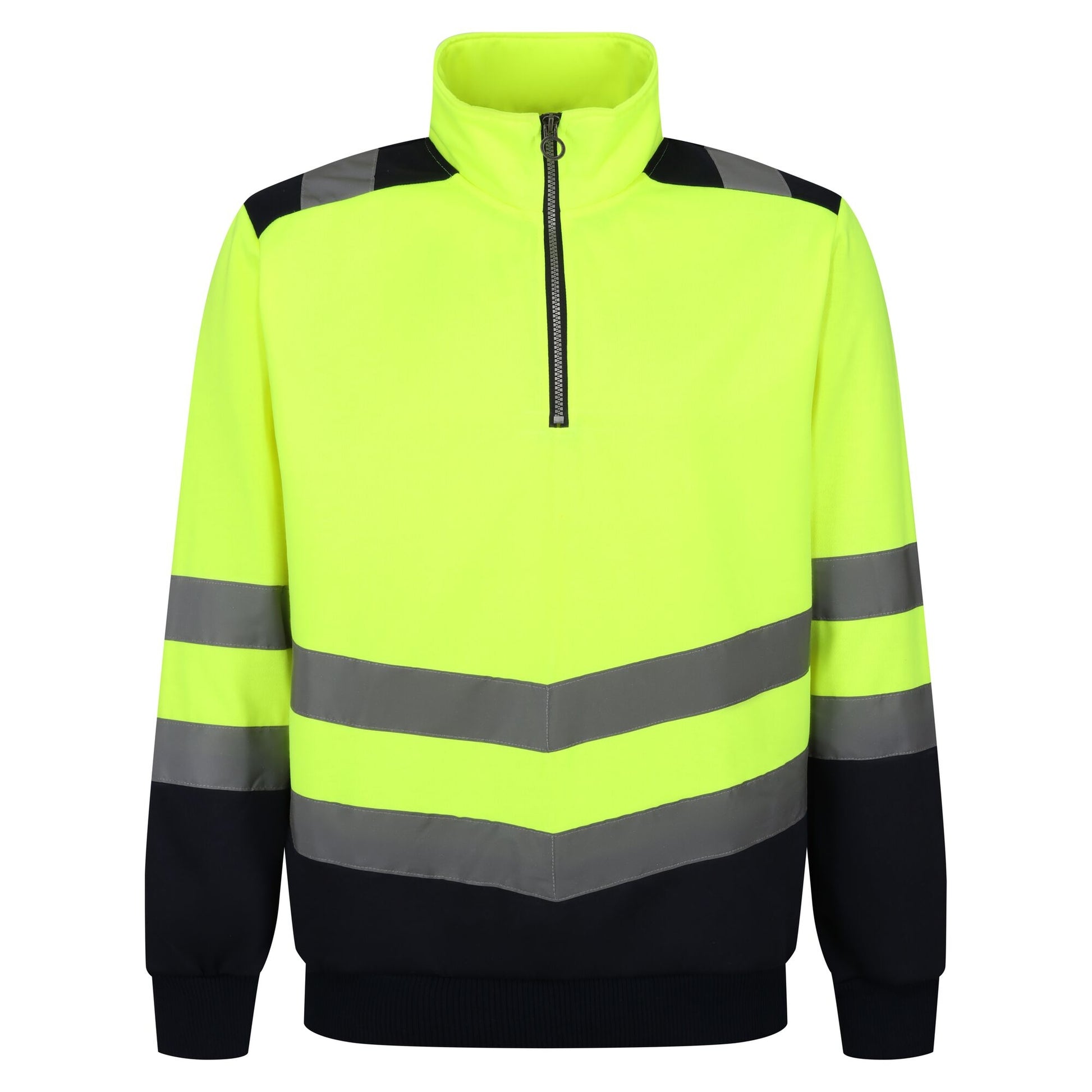 Yellow-Navy - Front - Regatta Professional Mens Hi-Vis Quarter Zip Top