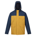 Dark Denim-Gold Straw - Front - Regatta Mens Baymoor Waterproof Jacket