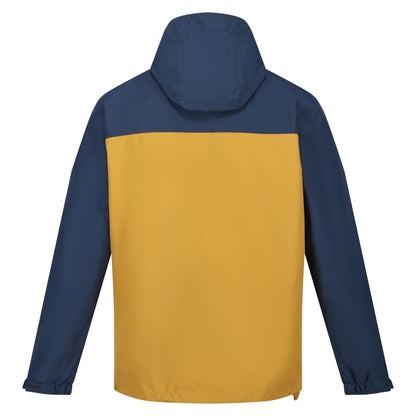 Dark Denim-Gold Straw - Back - Regatta Mens Baymoor Waterproof Jacket