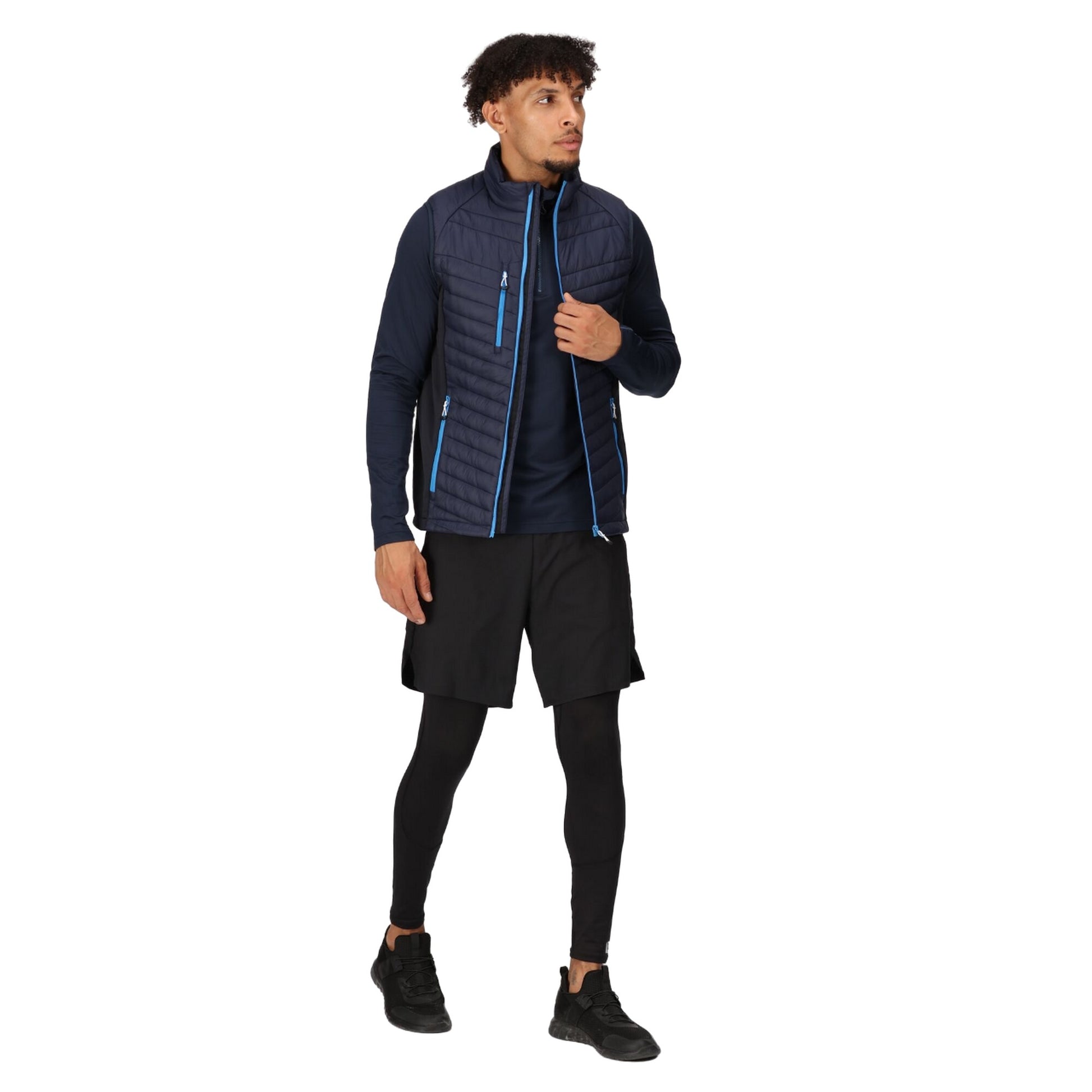 Navy-French Blue - Pack Shot - Regatta Professional Mens Quilted Hybrid Gilet