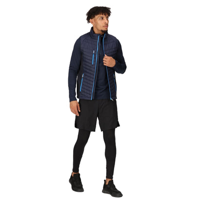 Navy-French Blue - Pack Shot - Regatta Professional Mens Quilted Hybrid Gilet