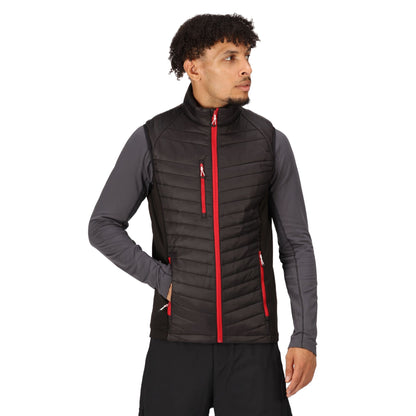 Black-Classic Red - Side - Regatta Professional Mens Quilted Hybrid Gilet