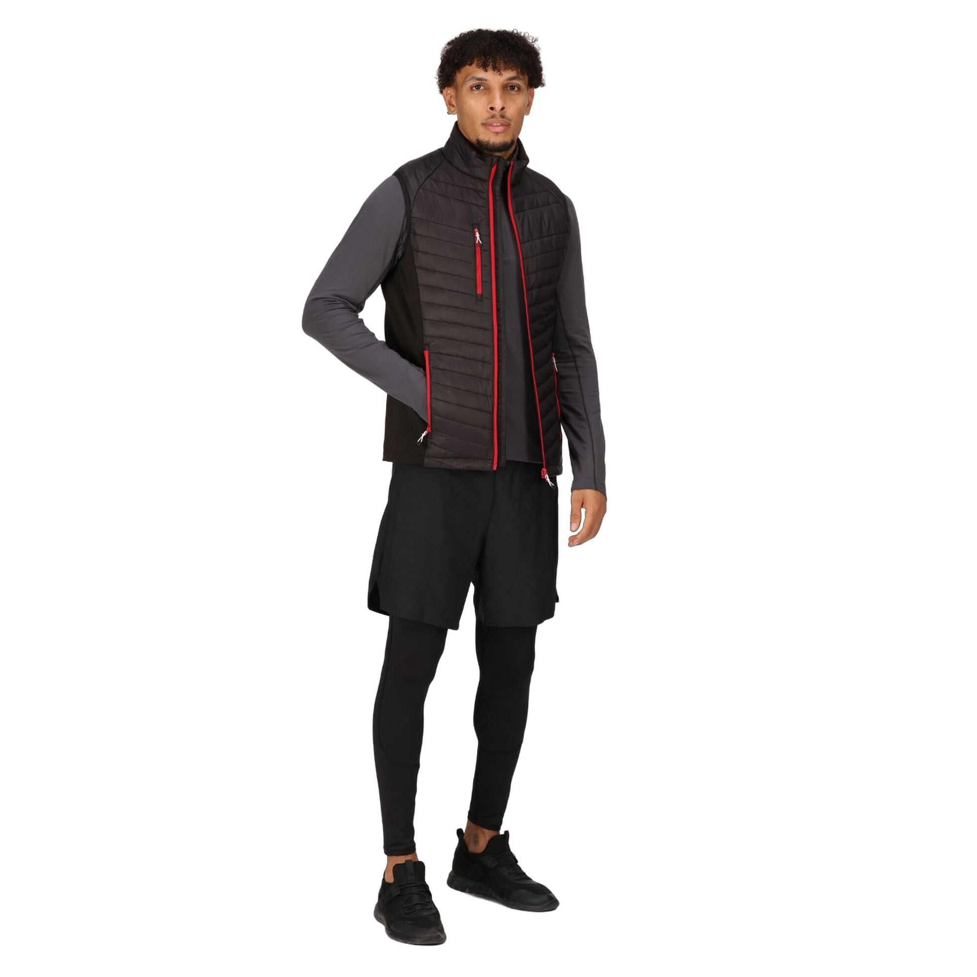 Black-Classic Red - Pack Shot - Regatta Professional Mens Quilted Hybrid Gilet