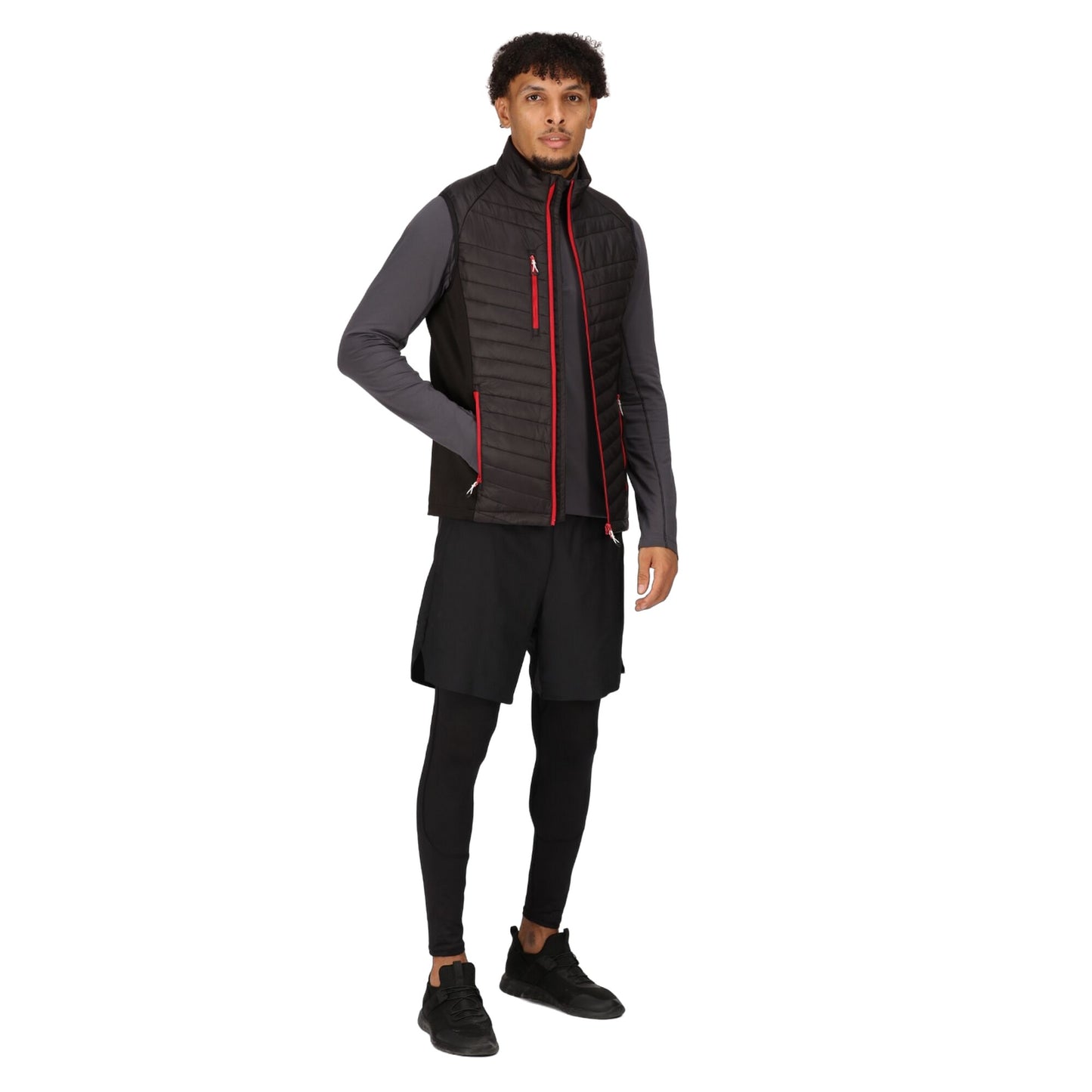Black-Classic Red - Pack Shot - Regatta Professional Mens Quilted Hybrid Gilet