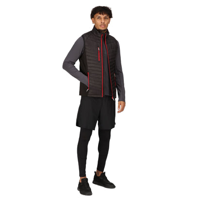 Black-Classic Red - Pack Shot - Regatta Professional Mens Quilted Hybrid Gilet