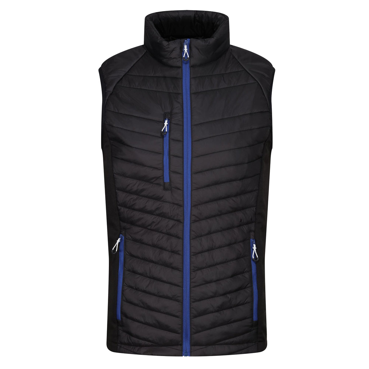 Black-New Royal - Front - Regatta Professional Mens Quilted Hybrid Gilet