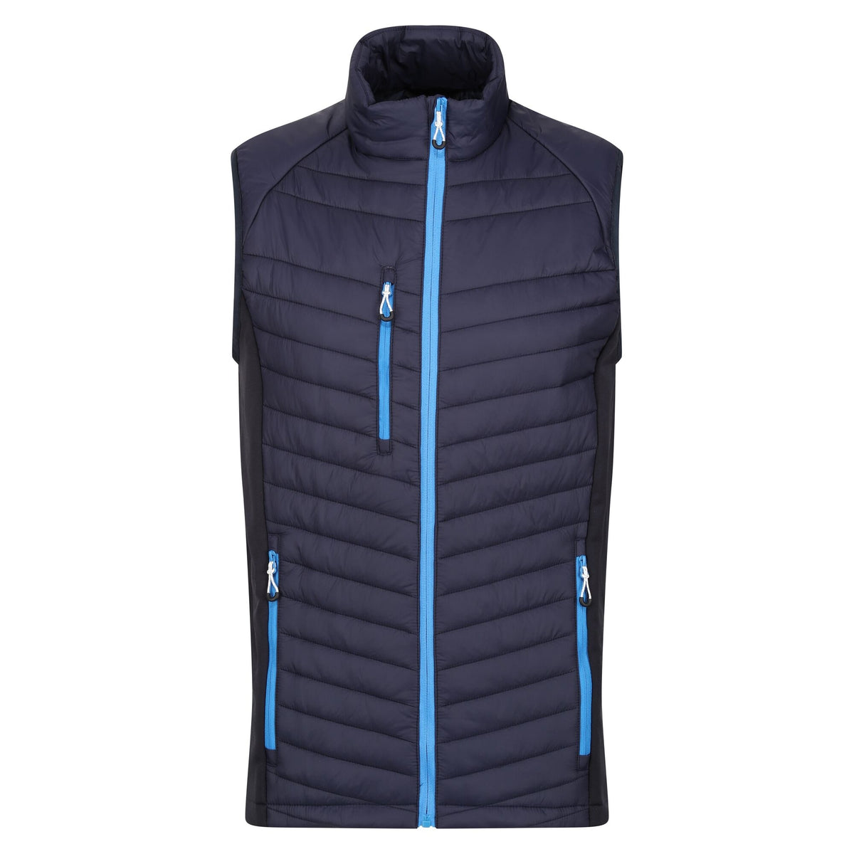 Navy-French Blue - Front - Regatta Professional Mens Quilted Hybrid Gilet