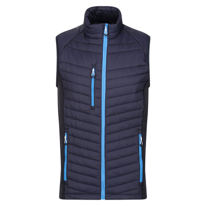 Navy-French Blue - Front - Regatta Professional Mens Quilted Hybrid Gilet