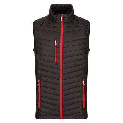 Black-Classic Red - Front - Regatta Professional Mens Quilted Hybrid Gilet