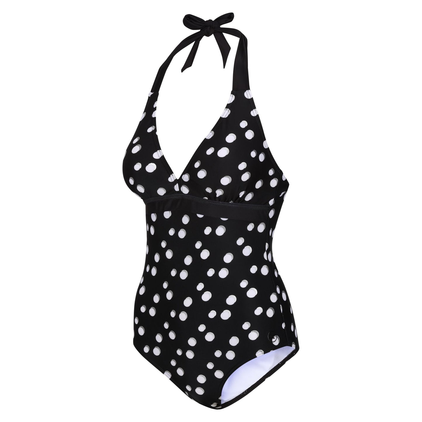 Black-White - Side - Regatta Womens-Ladies Flavia Polka Dot One Piece Swimsuit
