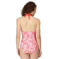 Peach Bloom - Close up - Regatta Womens-Ladies Flavia Hibiscus One Piece Swimsuit