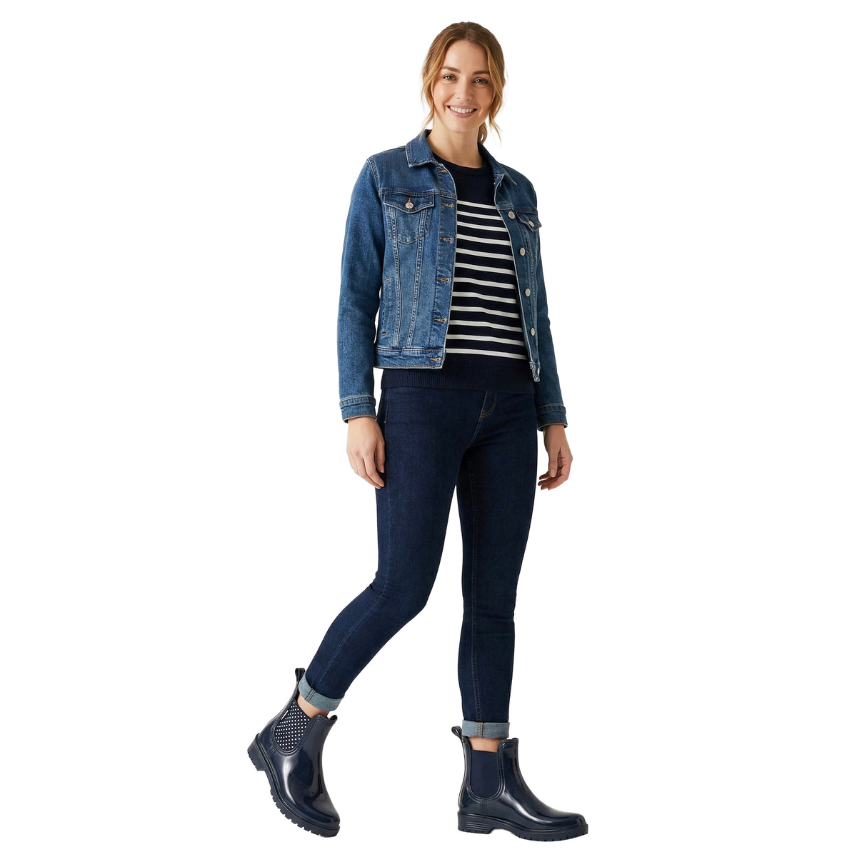 Navy-White Sand - Close up - Regatta Womens-Ladies Lady Harriett II Ankle Wellington Boots