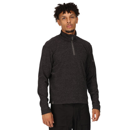 Dark Grey - Pack Shot - Regatta Mens Shorebay Marl Quarter Zip Fleece Top