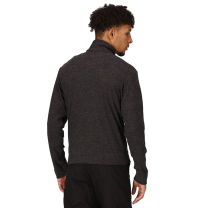 Dark Grey - Close up - Regatta Mens Shorebay Marl Quarter Zip Fleece Top
