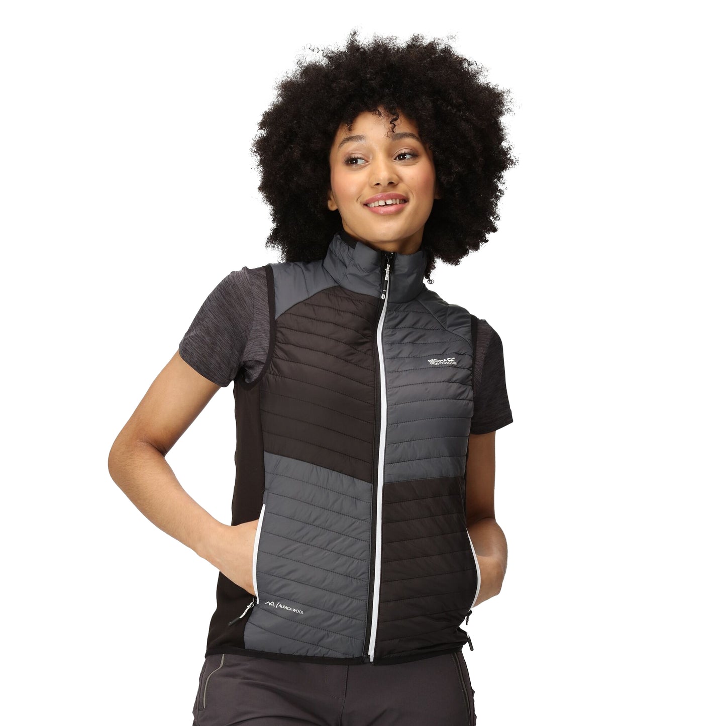 Seal Grey-Black - Side - Regatta Womens-Ladies Trutton Baffled Gilet