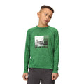 Field Green - Lifestyle - Regatta Childrens-Kids Burnlee Roam Free Graphic Print Marl T-Shirt