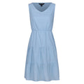 Powder Blue - Front - Regatta Womens-Ladies Zariah Tiered Casual Dress