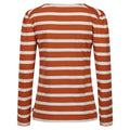 Burnt Copper-Light Vanilla - Back - Regatta Womens-Ladies Federica Stripe Long-Sleeved T-Shirt
