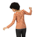 Burnt Copper-Light Vanilla - Lifestyle - Regatta Womens-Ladies Federica Stripe Long-Sleeved T-Shirt
