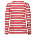 Mineral Red-Light Vanilla - Back - Regatta Womens-Ladies Federica Stripe Long-Sleeved T-Shirt