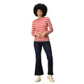 Mineral Red-Light Vanilla - Pack Shot - Regatta Womens-Ladies Federica Stripe Long-Sleeved T-Shirt