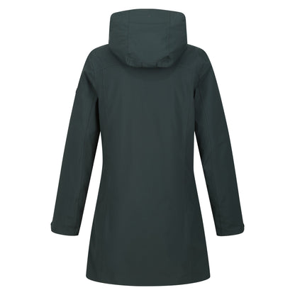Darkest Spruce-Black - Back - Regatta Womens-Ladies Denbury IV 2 in 1 Waterproof Jacket