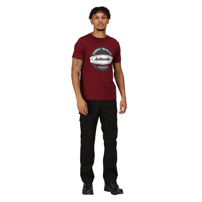 Burgundy - Side - Regatta Professional Mens Cotton T-Shirt