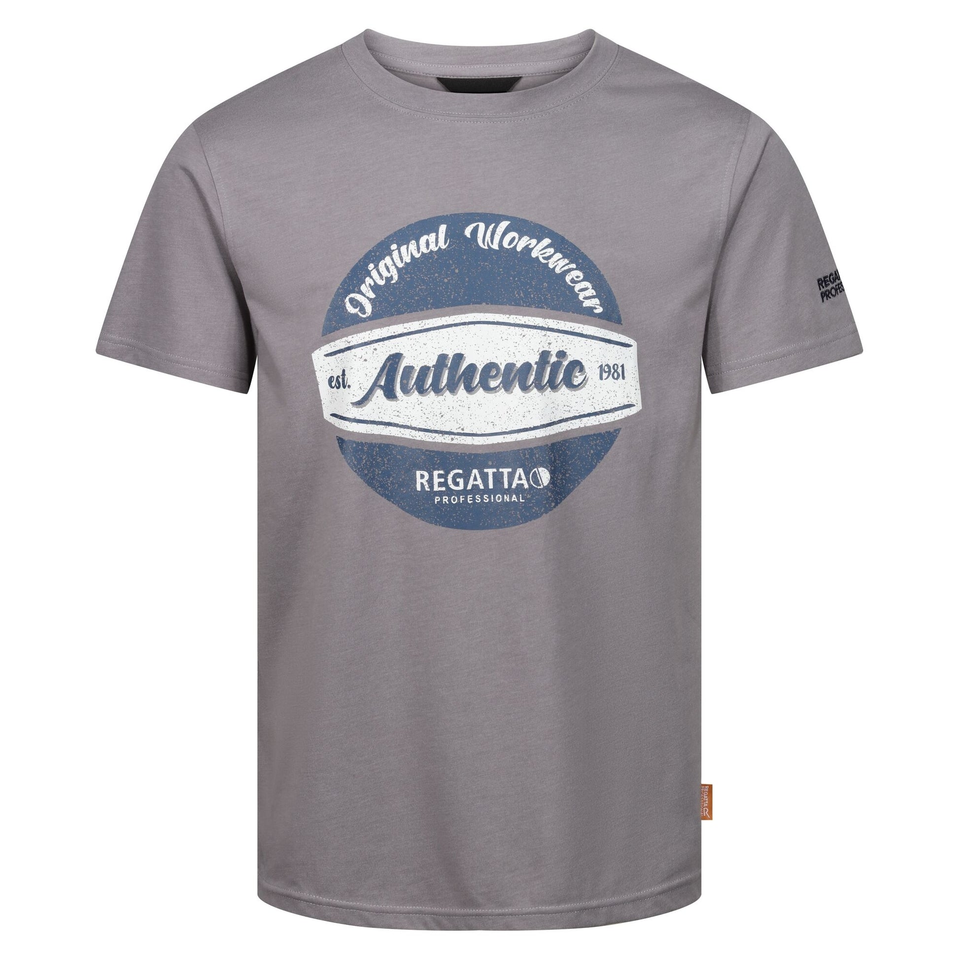 Rock Grey Marl - Front - Regatta Professional Mens Cotton T-Shirt