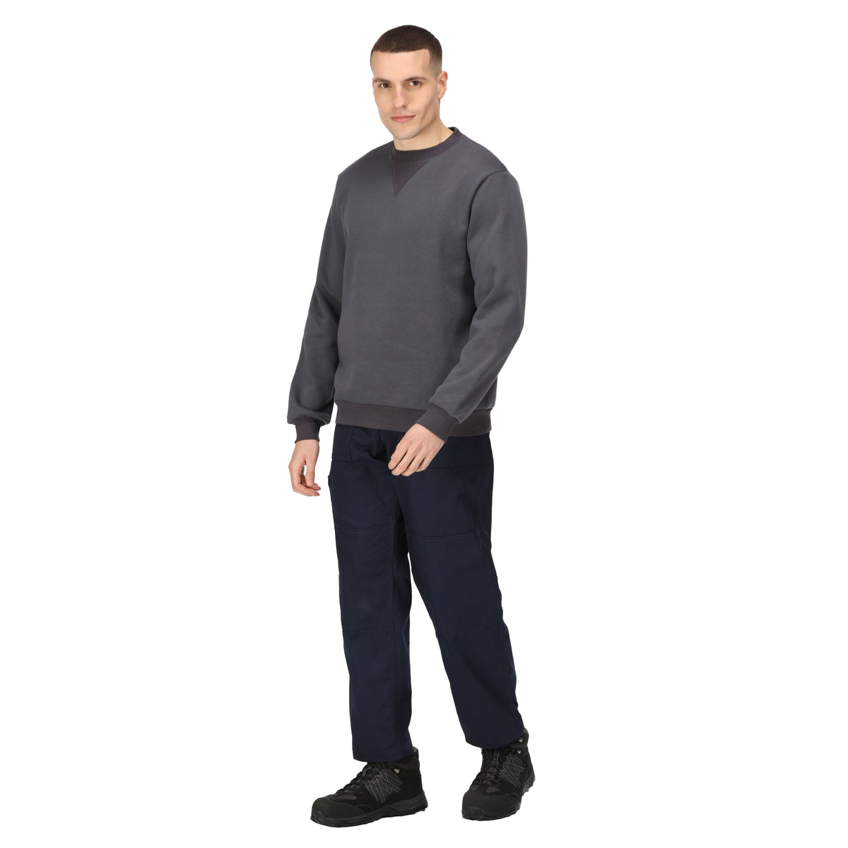 Seal Grey - Side - Regatta Professional Mens Crew Neck Sweatshirt