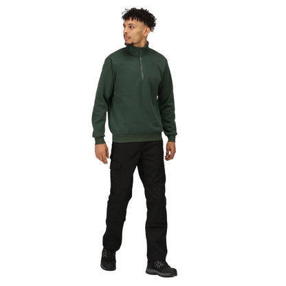 Dark Green - Pack Shot - Regatta Professional Mens Quarter Zip Sweatshirt