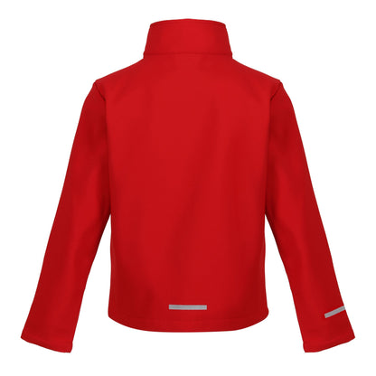Classic Red-Black - Back - Regatta Professional Childrens-Kids 2 Layer Soft Shell Jacket