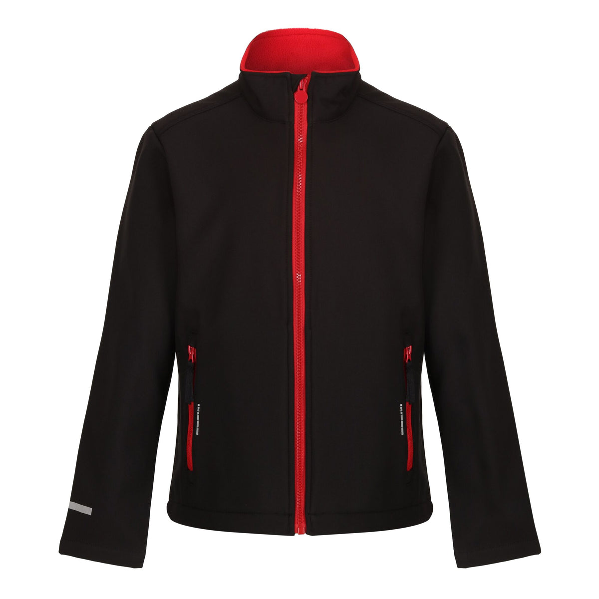 Black-Classic Red - Front - Regatta Professional Childrens-Kids 2 Layer Soft Shell Jacket