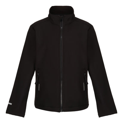 Black - Front - Regatta Professional Childrens-Kids 2 Layer Soft Shell Jacket