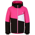 Pure Pink-Black - Front - Dare 2B Childrens-Kids Steazy Ski Jacket