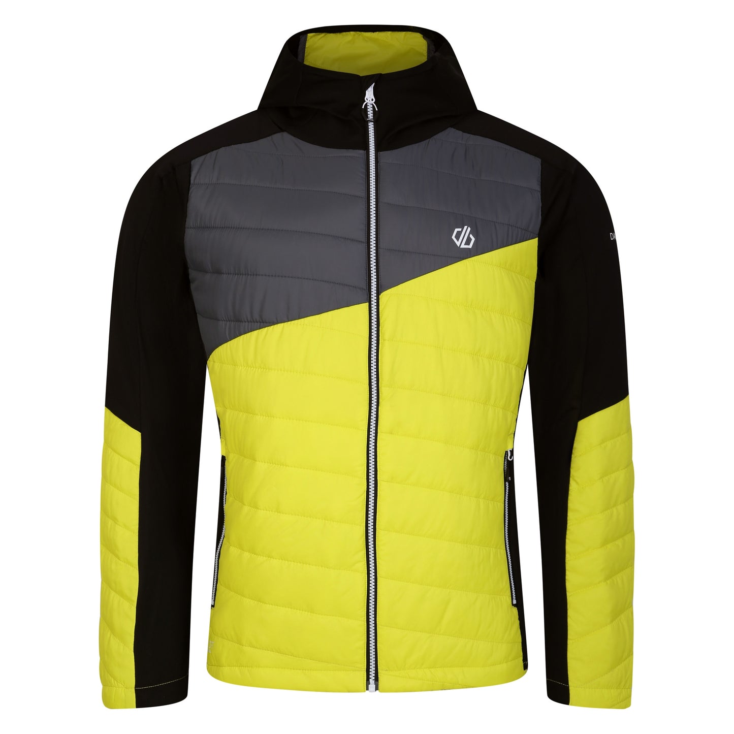 Neon Spring-Black - Front - Dare 2B Mens Touring Contrast Panel Hybrid Jacket