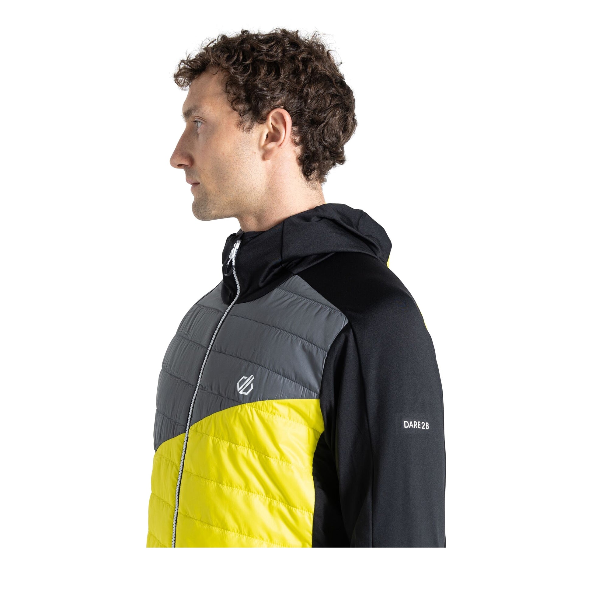 Neon Spring-Black - Lifestyle - Dare 2B Mens Touring Contrast Panel Hybrid Jacket