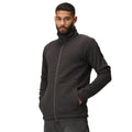 Dark Grey - Side - Regatta Mens Edley Diagonal Fleece Full Zip Fleece Jacket